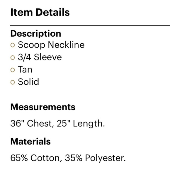 Umgee small oversized tan high low top; side slits - Picture 4 of 9